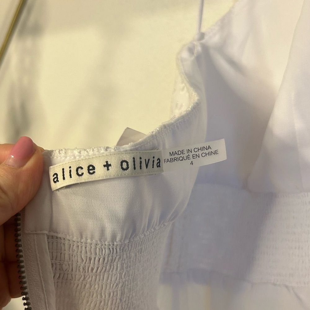 Alice + Olivia White Eyelet Halter Maxi Dress - Picture 4 of 7